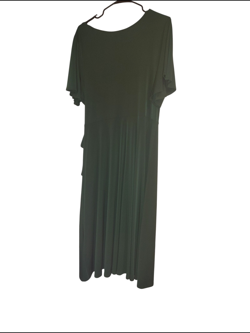 Emerald Green Wrap Dress - Picture 3 of 5